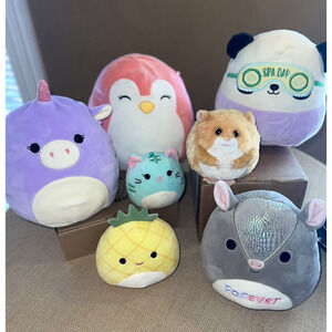 Sqishmallows (6) and (1) Ty Baby--LOT of 7